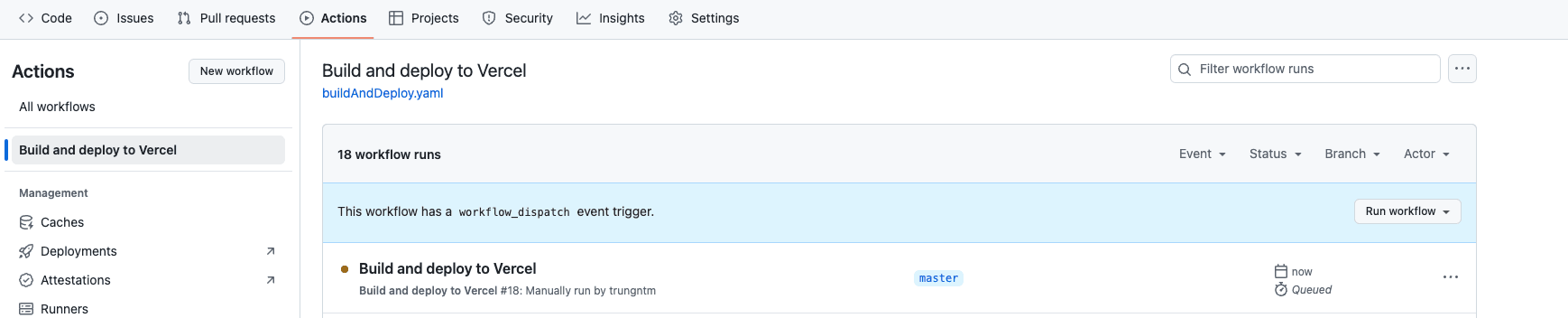Manual trigger workflow_dispatch